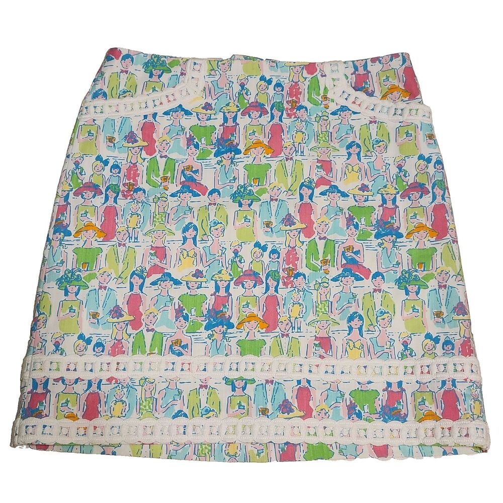 Lilly Pulitzer Giddy Up Derby Mini Skirt Sz 2